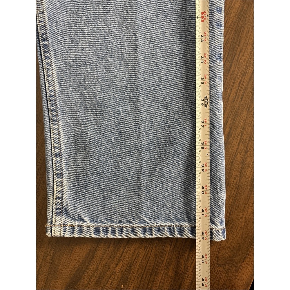 LL Bean Natural Fit Jeans Mens 42x32 Fit 40x30 Blue Denim Pants Straight Leg Vtg - Picture 11 of 13